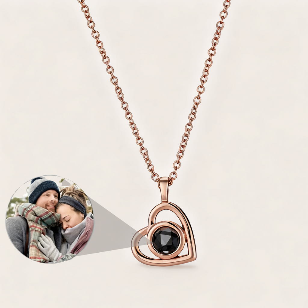 Tilted Heart Projection Necklace – Love in Every Angle