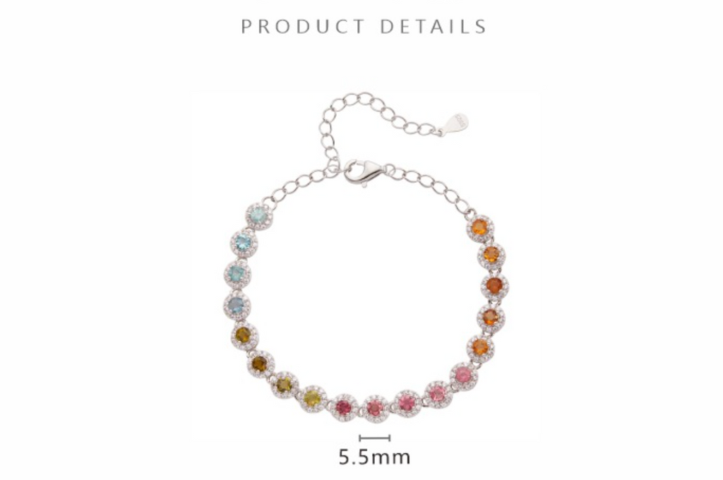 Natural Tourmaline Crystal Bracelet | 925 Silver Handmade | Adjustable Fit