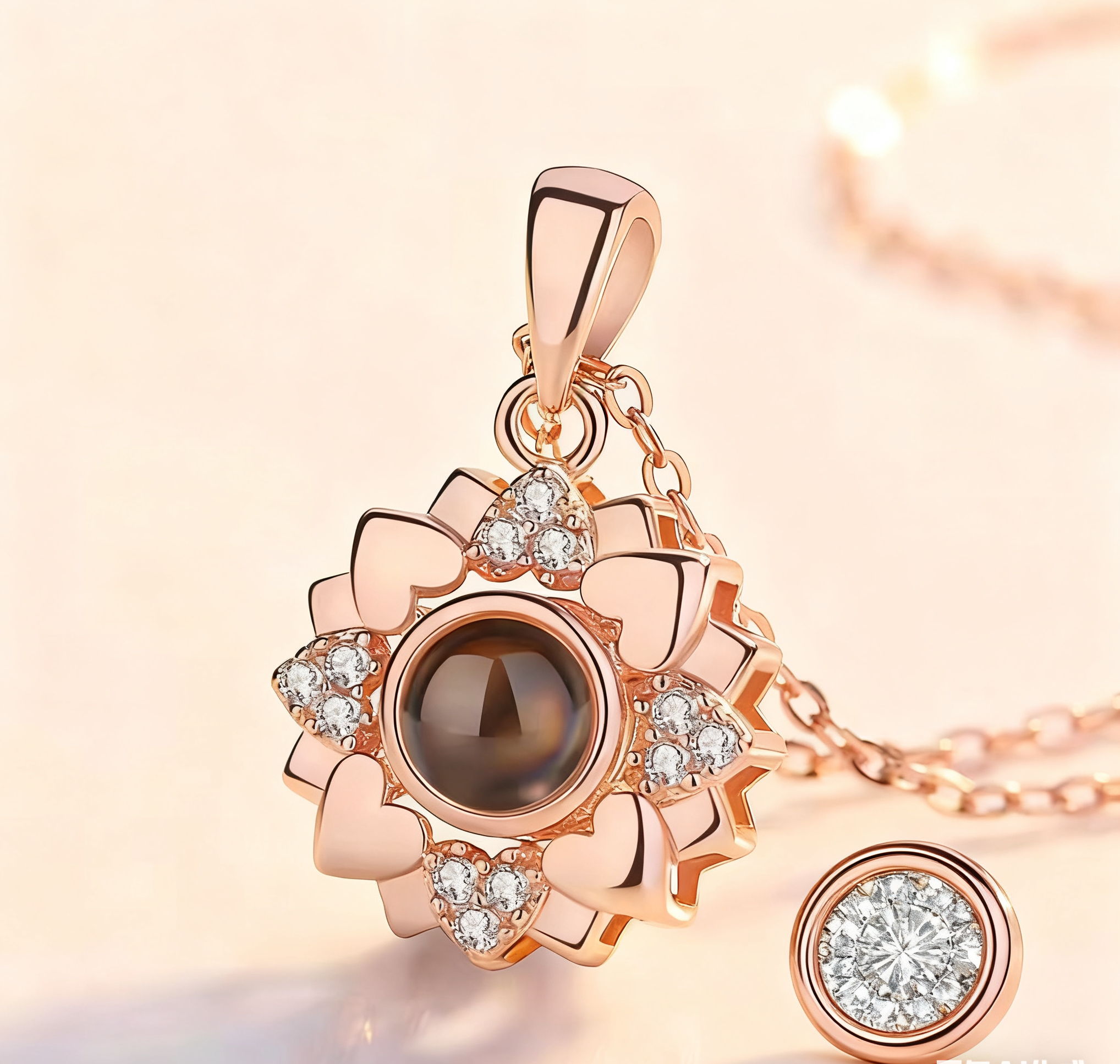 Half Bloom, Full Shine – Sunflower Projection Necklace