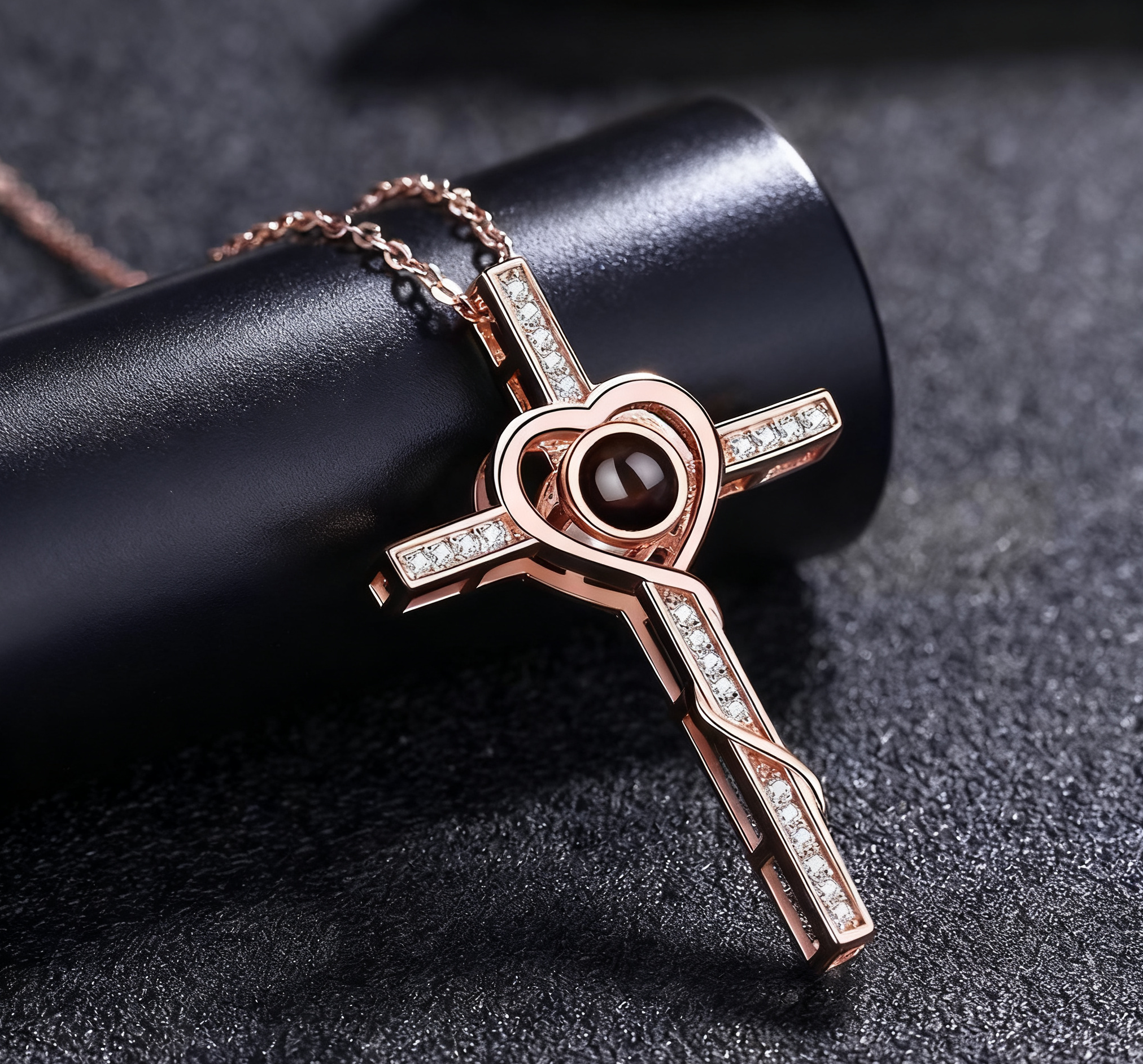 “Eternal Faith Cross – Projection Necklace with Hidden Message”
