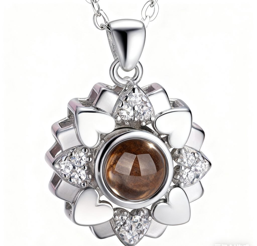 Half Bloom, Full Shine – Sunflower Projection Necklace