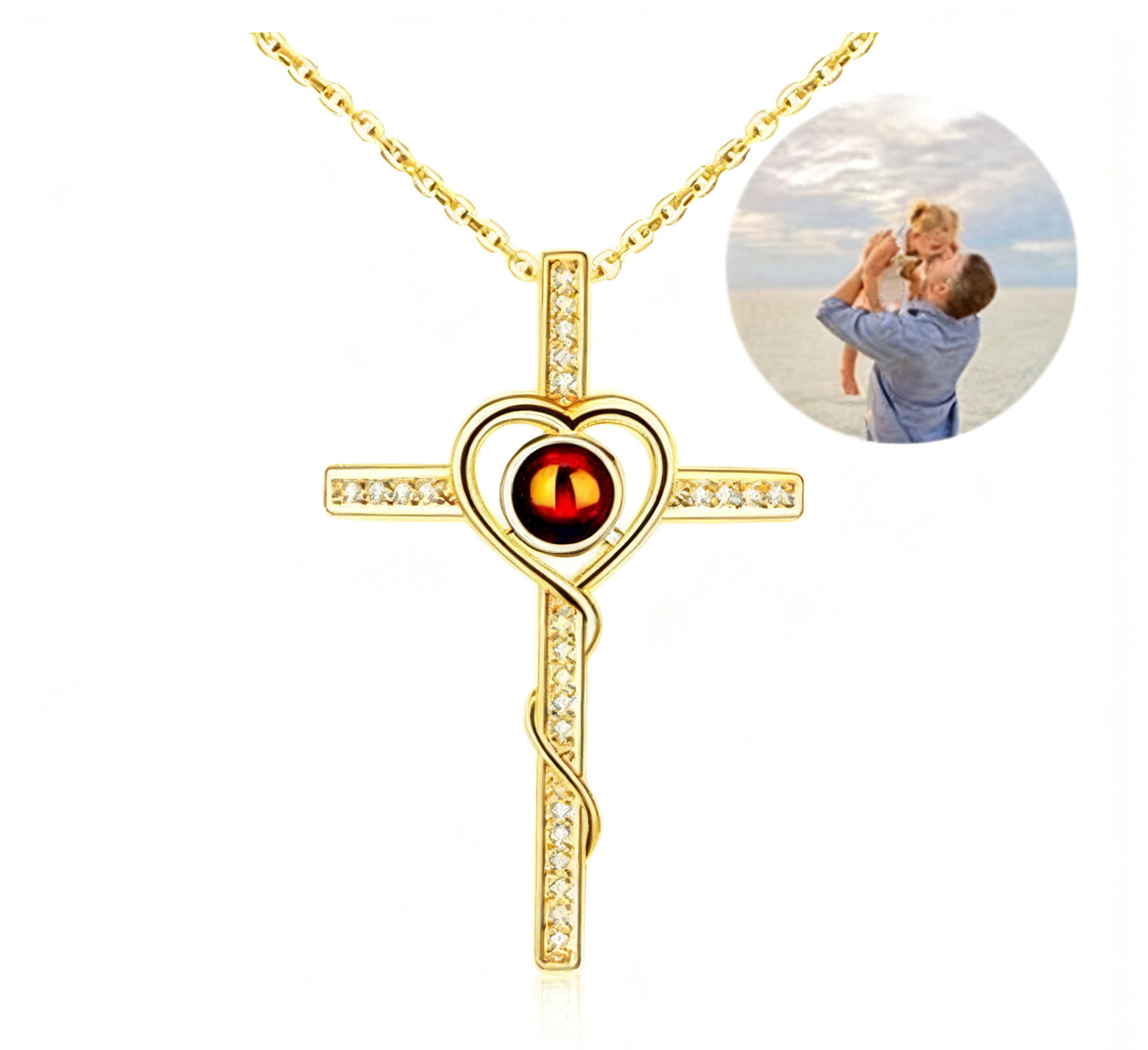 “Eternal Faith Cross – Projection Necklace with Hidden Message”