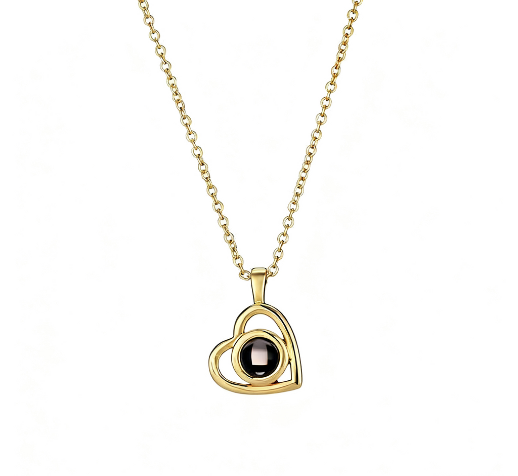 Tilted Heart Projection Necklace – Love in Every Angle
