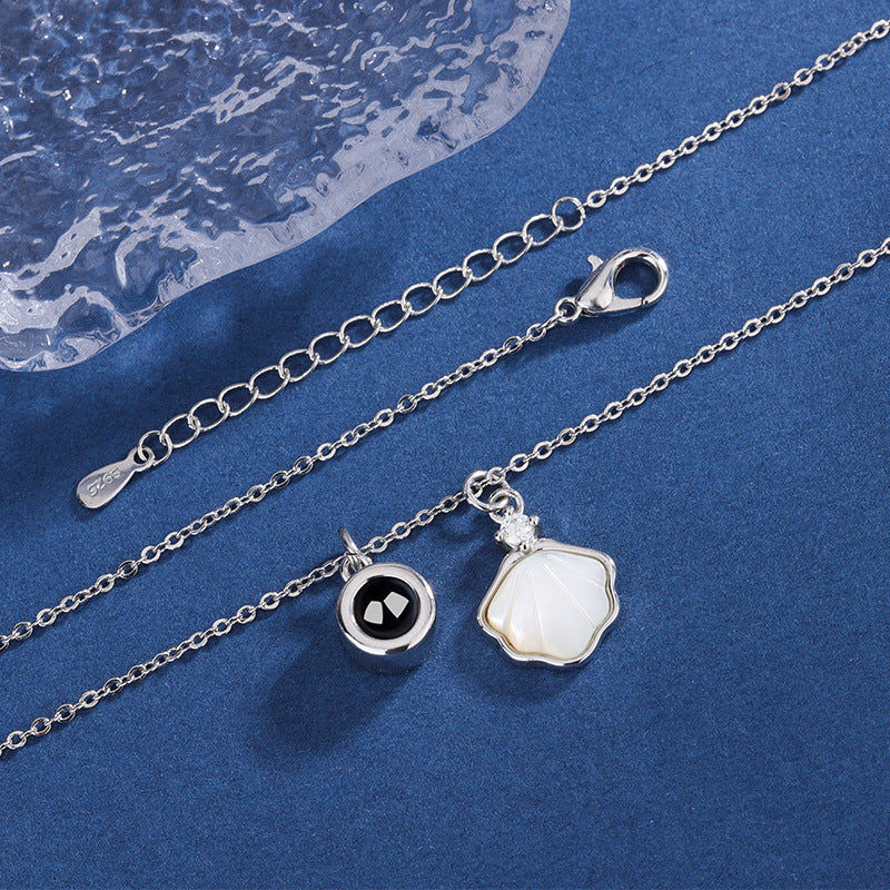 Shell Projection Necklace – Personalized Ocean-Inspired Pendant with Hidden Photo | Aynaria Sea of Memories Collection