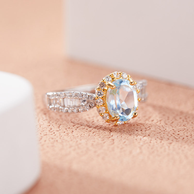 925 Silver Natural Gemstone Adjustable Ring | Amethyst / Topaz / Peridot / Citrine / Garnet