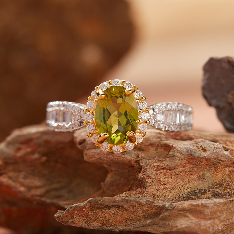 925 Silver Natural Gemstone Adjustable Ring | Amethyst / Topaz / Peridot / Citrine / Garnet