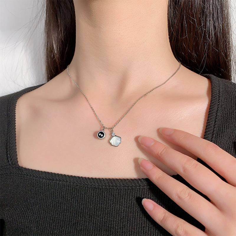 Shell Projection Necklace – Personalized Ocean-Inspired Pendant with Hidden Photo | Aynaria Sea of Memories Collection